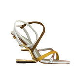 Ankle Strap Sculptured Heel Sandals
